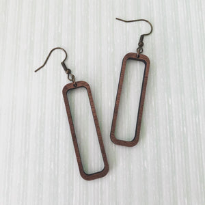 Rectangle Dangle Earrings (open)