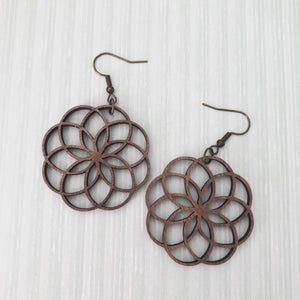 Geometric Flower Dangle Earrings