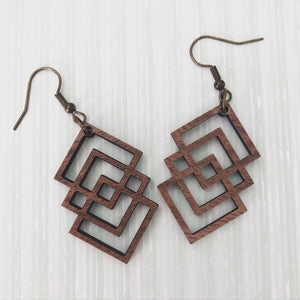 Geometric Square Dangle Earrings