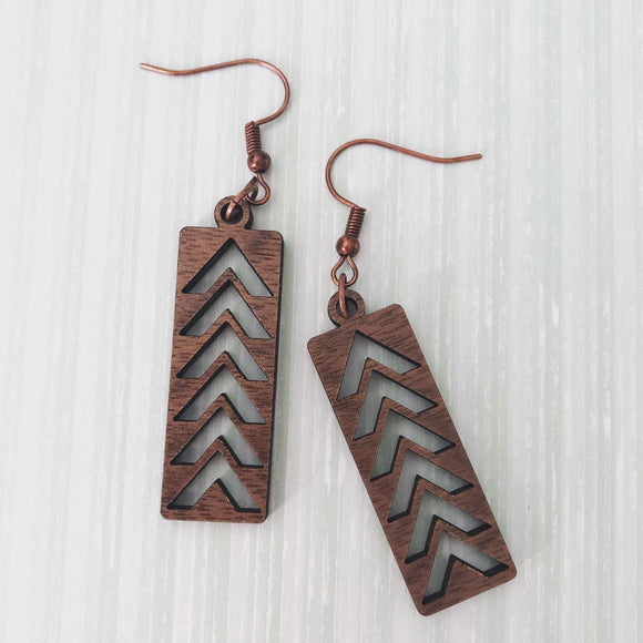 Chevron Rectangle Dangle Earrings