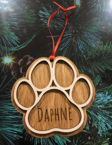 Pet Paw Print Ornament