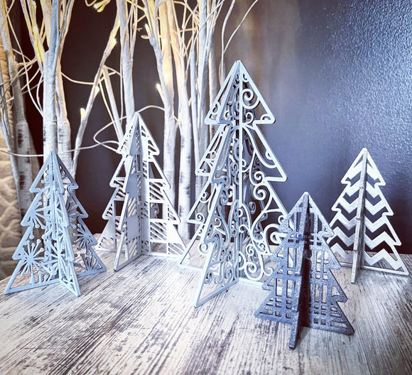 3D Christmas Trees Set of 5